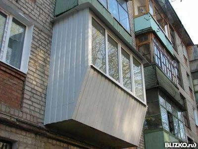 Остекление балкона с выносом в одну сторону. в городе самара.