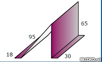 Планка снегозадержателя 95х65х2000 чертеж
