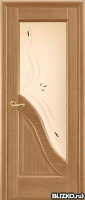 Дверь межкомнатная "Ирида" (натуральный шпон), витраж "Лира" (Луидор")
