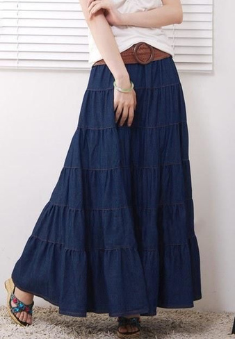 Длинные многоярусные юбки