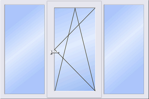 Окно пластиковое Rehau EURO-DESIGN трехстворчатое