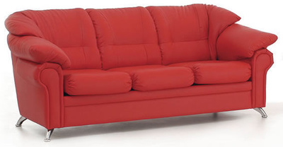 Офисный диван Нега из экокожи трехместный 200x90x90 см красный купить вНовосибирске