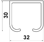 Верхняя направляющая 2м 30х32мм TRACK 2M