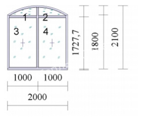 Окно ПВХ REHAU Grazio 2000х2100 мм, двухстворчатое