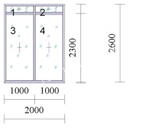 Окно ПВХ REHAU Grazio 2000x2600 мм, двухстворчатое