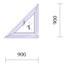 Окно ПВХ REHAU Grazio 900х900 мм одностворчатое треугольное