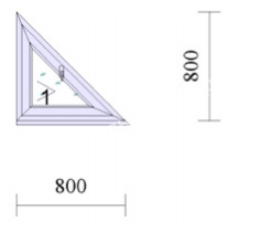 Окно ПВХ REHAU Grazio 800х800 мм треугольное одностворчатое