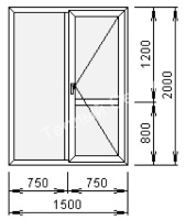 Дверь балконная REHAU 60 Blitz New 1500х2000