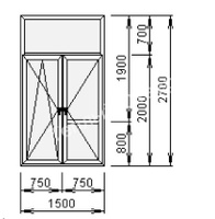 Дверь балконная REHAU 60 Blitz New 1500х2070