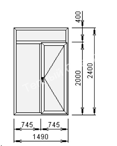 Дверь балконная REHAU 60 Blitz New 1490х2400