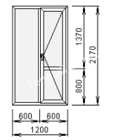 Дверь балконная REHAU 60 Blitz New 1200х2170