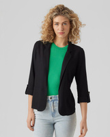 Женский льняной пиджак без застежки на пуговицы Vero Moda, черный