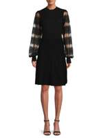 Платье-свитер с кружевными рукавами Nanette Nanette Lepore, цвет Very Black