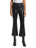 Расклешенные джинсы до щиколотки с высокой посадкой и покрытием Casey Rag & Bone, цвет Coated Black