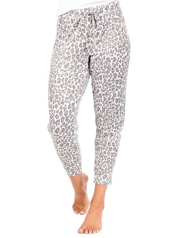 Пижамные брюки с леопардовым принтом Tahari, цвет Grey Leopard