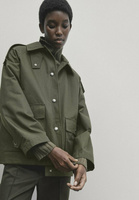 Куртка межсезонная Cropped Со Съемной Интерьером Massimo Dutti, хаки