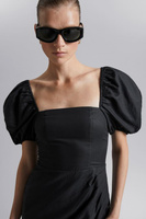Облегающее платье с пышными рукавами H&M, черный