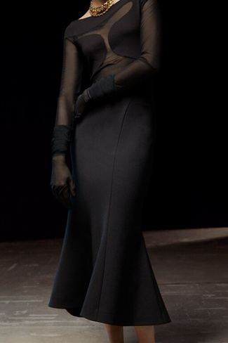 Расклешенная юбка миди H&M, черный