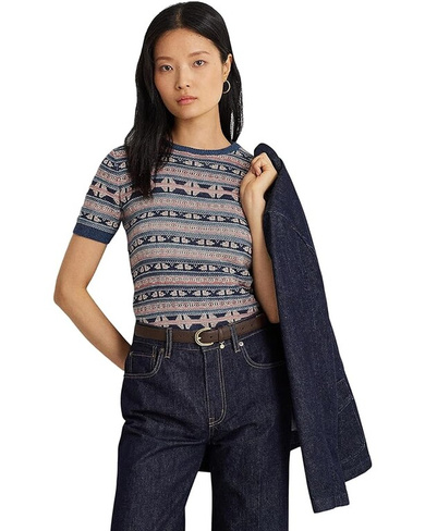 Свитер LAUREN Ralph Lauren Geo Stripe Short Sleeve Sweater, цвет Multi