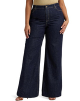 Джинсы LAUREN Ralph Lauren Plus-Size Mid-Rise Wide-Leg Jeans, цвет Deep Rinse Wash