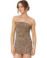 Платье Norma Kamali Strapless Pickleball Mini, цвет BB Leopard