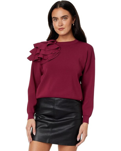 Свитер Ted Baker Debroh Easy Fit Sweater with Ruffles, красный