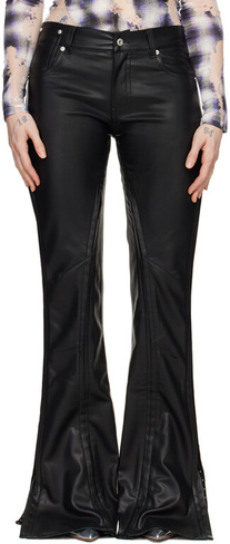 Черные брюки из искусственной кожи с крючками Y/Project
