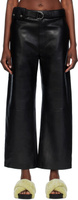 Черные кожаные брюки Sanna Nanushka