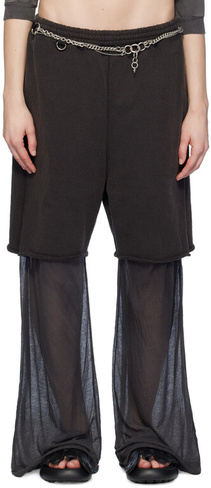 Черные многослойные брюки для отдыха Doublet