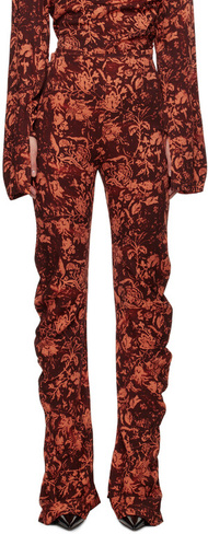Бордовые и оранжевые перекрученные брюки Jade Cropper