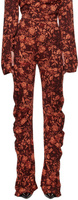 Бордовые и оранжевые перекрученные брюки Jade Cropper