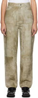 Серо-коричневые кожаные брюки свободного кроя Remain Birger Christensen