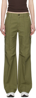 Зеленые брюки в стиле милитари Re/Done