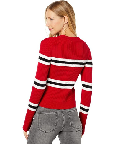 Свитер Tommy Hilfiger Stripe Crew Neck Sweater, цвет Scarlet/Ivory/Black