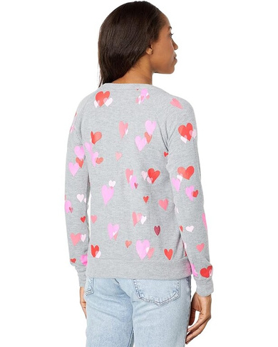 Пуловер Chaser Love Hearts Sustainable Bliss Knit Pullover, цвет Heather Grey