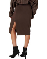 Юбка Norma Kamali Side Slit Skirt Cover The Knee, цвет Chocolate