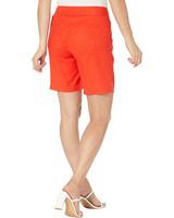 Шорты NYDJ Modern Bermuda Shorts in Stretch Linen Twill, цвет Orange Poppy
