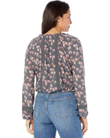 Топ Lucky Brand Embroidered Peasant Lace Trim Top, цвет Navy Multi