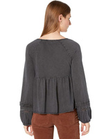 Топ Lucky Brand Textured Babydoll Top, цвет Washed Black