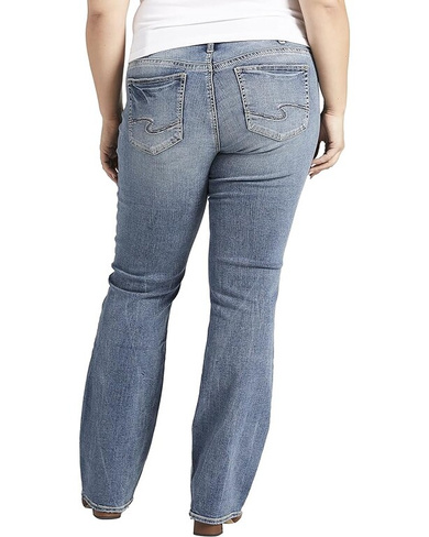 Джинсы Silver Jeans Co. Plus Size Elyse Mid-Rise Slim Bootcut Jeans W03601EDB257, индиго