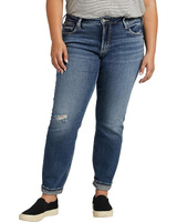 Джинсы Silver Jeans Co. Plus Size Boyfriend Mid-Rise Slim Leg Jeans W27170SCV336, цвет Medium Indigo Wash