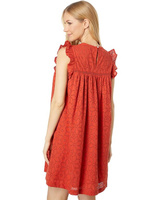 Платье Madewell Eyelet Ruffle-Sleeve Mini Dress, цвет Fresh Chili