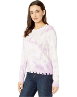Свитер American Rose Lyla Long Sleeve Distressed Tie-Dye Sweater, лавандовый