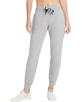 Брюки DKNY Women's Fleece Jogger Sweatpant with Pockets, цвет Pearl Grey Heather Fleece With Two Tone Logo Drawcord