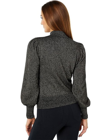 Свитер BCBGMAXAZRIA Metallic Volume Sleeve Sweater, цвет Black Combo