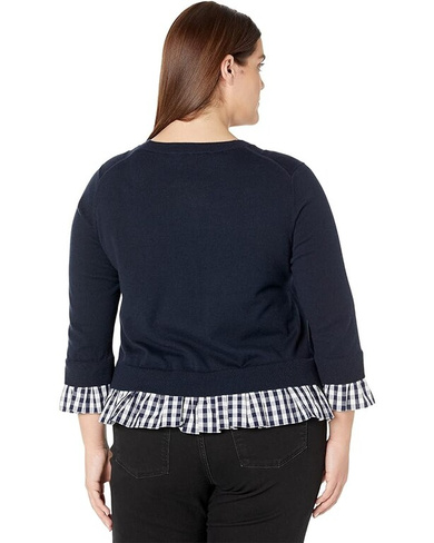 Свитер Draper James Plus Size Wool and Cotton Combo Sweater, цвет Nassau Navy Multi