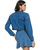 Куртка Juicy Couture Faux Denim Jacket, цвет Indigo Dye