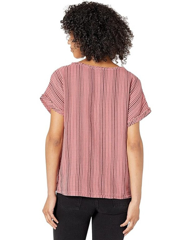 Топ Mod-o-doc Garment Dye Stripe Gauze Short Dolman Sleeve Top, цвет Enamored
