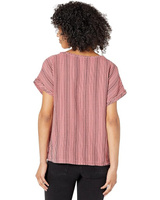 Топ Mod-o-doc Garment Dye Stripe Gauze Short Dolman Sleeve Top, цвет Enamored