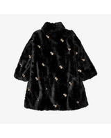 Пальто Moschino Dollar Sign Faux Fur Coat, черный